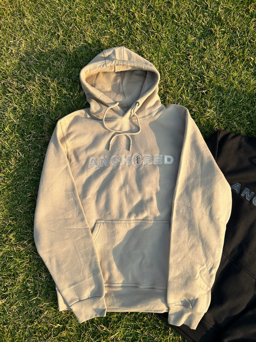 Stone hoodie with 'ANCHORED